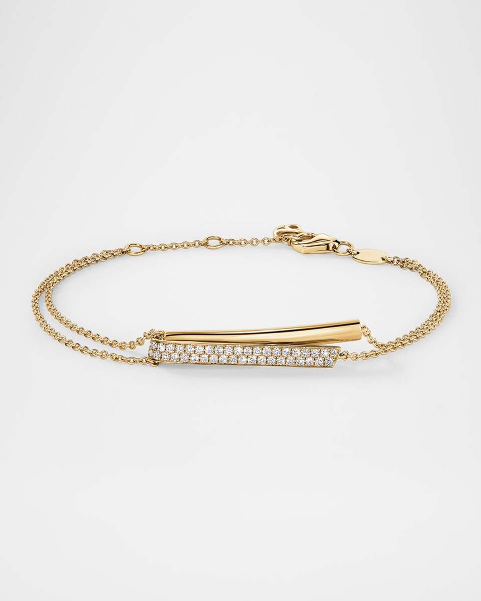 18K Yellow Gold Inside Out Diamond Flip Bracelet